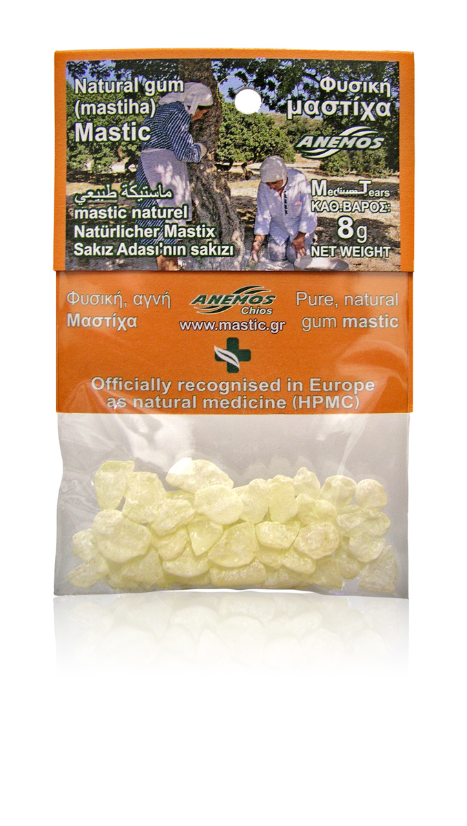 Natural gum mastic. Blister Bag 8g (Medium Tears - Size No3) Natural gum mastic. Blister Bag 8g (Medium Tears - Size No3)